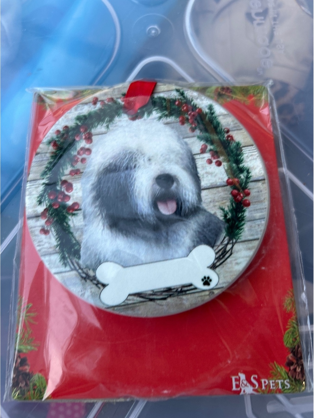 E&S Pets Old English Sheepdog Christmas Ornament